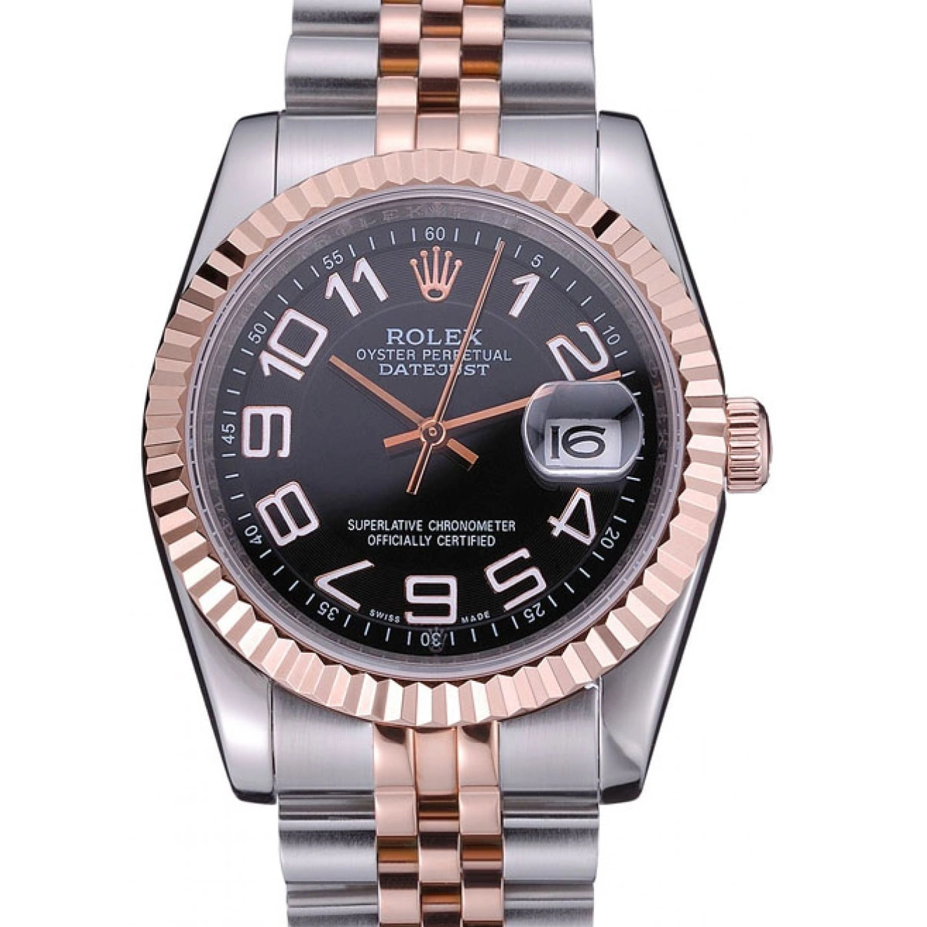 AAA Replica Watches Rolex Bracelet Stainless 622545 Dial Gold Black DateJust Steel and 0823